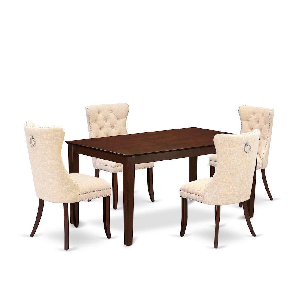 5 Piece Kitchen Table & Chairs Set Consists of a Rectangle Modern Dining Table. Picture 1