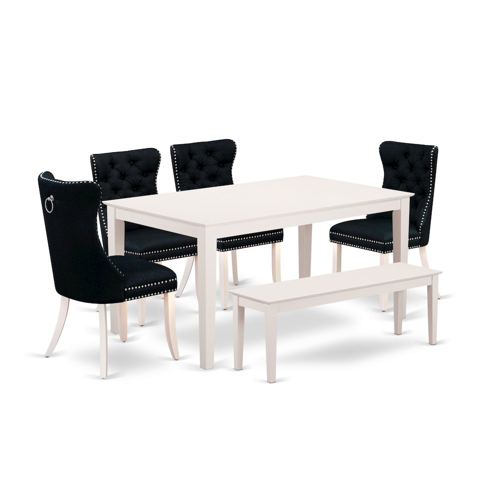 6 Piece Kitchen Table Set Consists of a Rectangle Dining Room Table. Picture 1