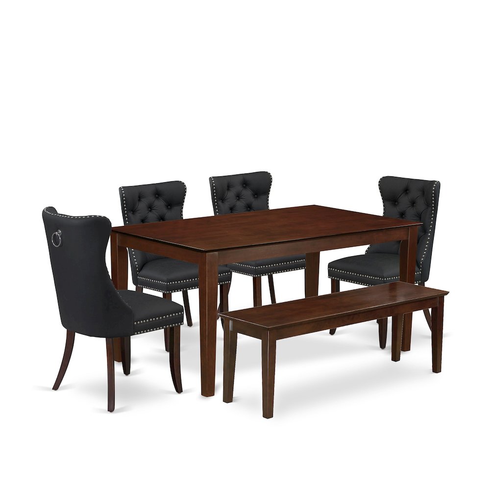 6 Piece Dinette Set Consists of a Rectangle Dining Room Table. Picture 1