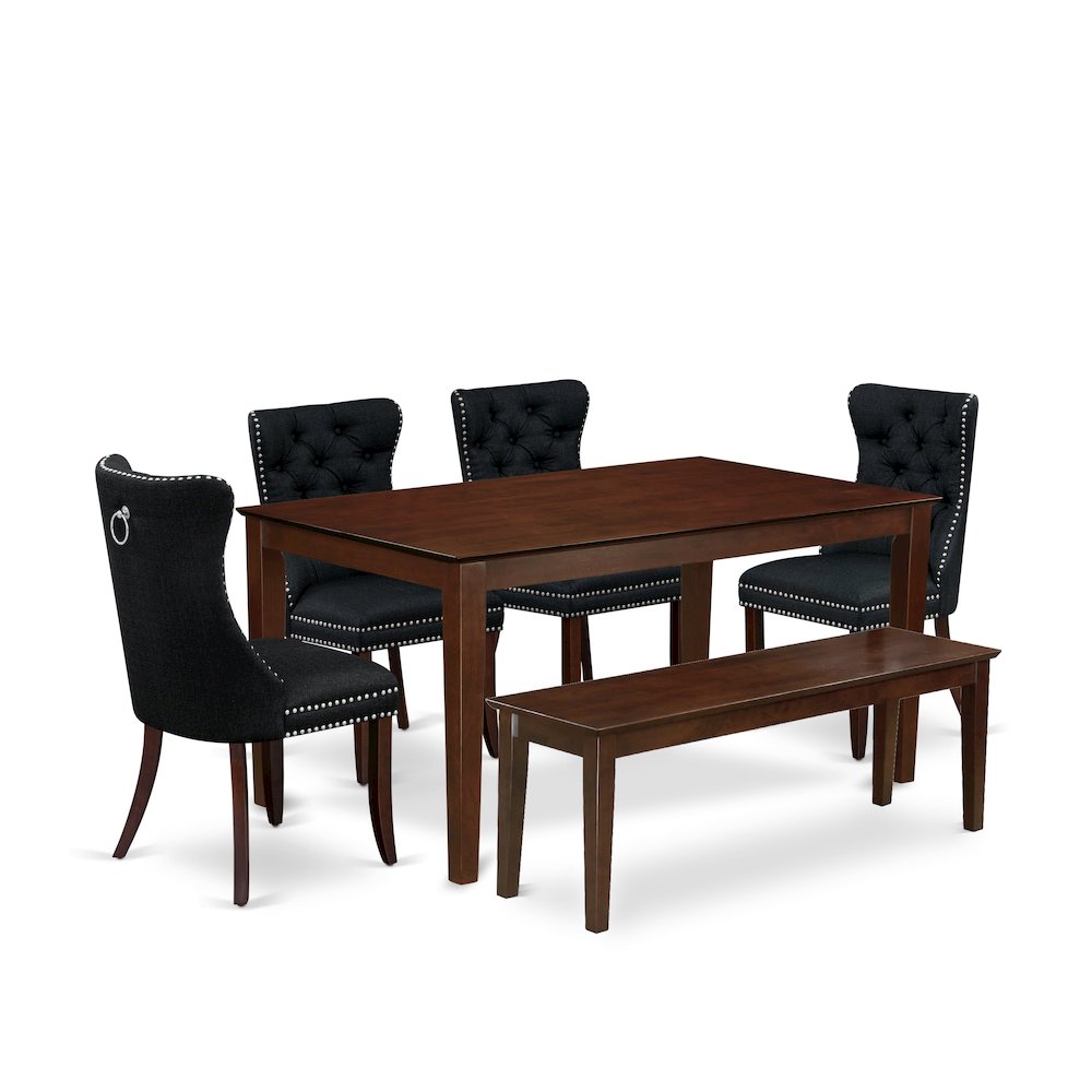 6 Piece Dining Table Set Consists of a Rectangle Kitchen Table. Picture 1