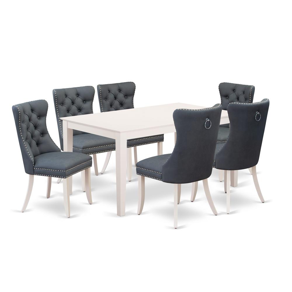 7 Piece Dining Room Table Set Contains a Rectangle Kitchen Table. Picture 6