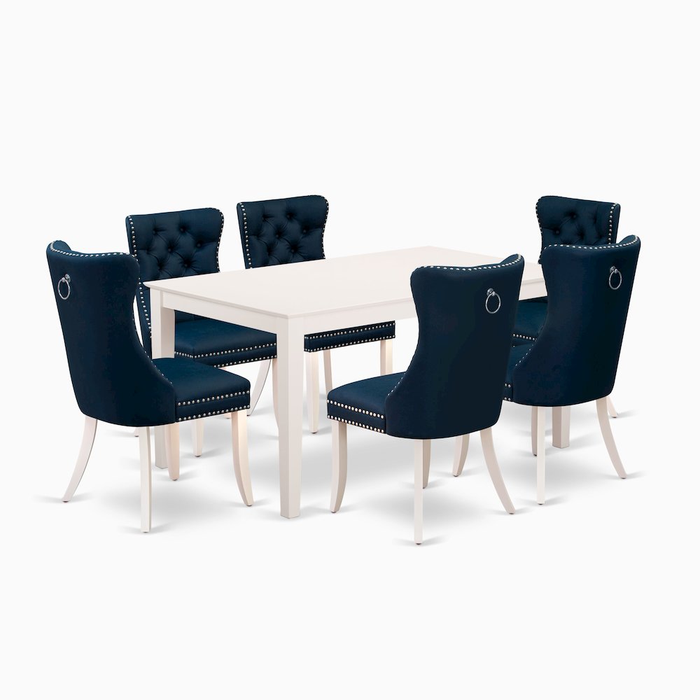 7 Piece Dining Table Set Consists of a Rectangle Kitchen Table. Picture 1