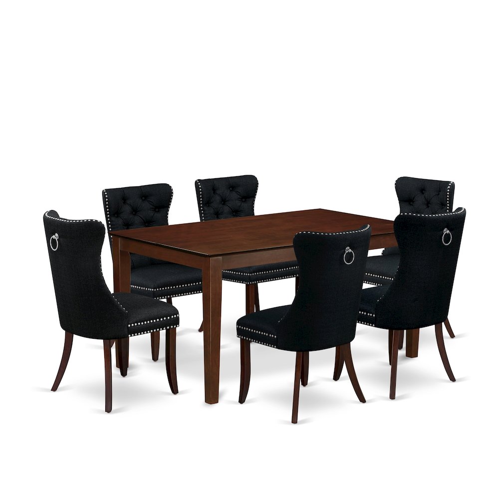7 Piece Dining Table Set Consists of a Rectangle Kitchen Table. Picture 1