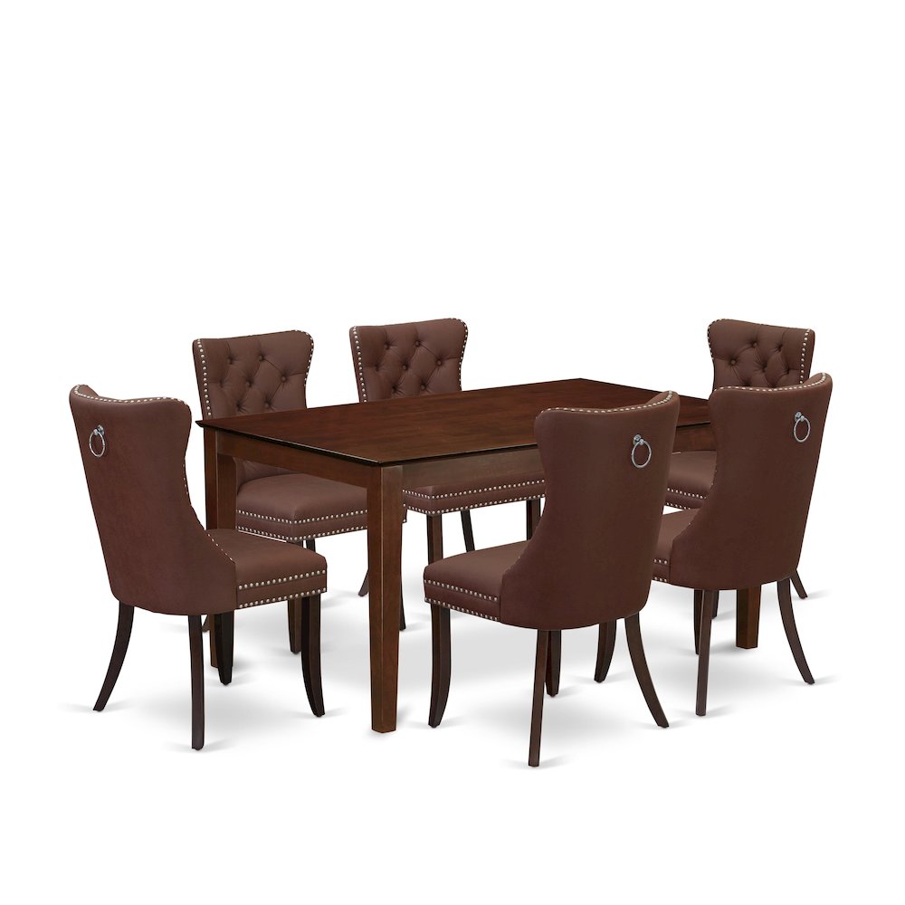 7 Piece Kitchen Table & Chairs Set Consists of a Rectangle Dining Table. Picture 1