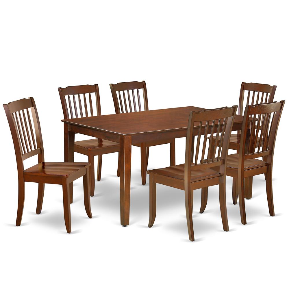 Dining Room Set Mahogany, CADA7-MAH-W. Picture 1