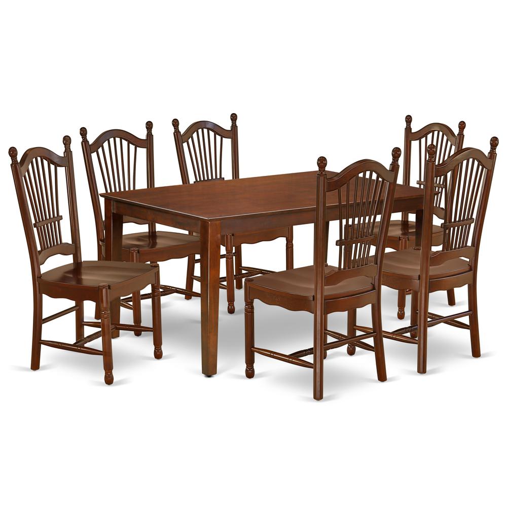 Dining Room Set Mahogany, CADO7-MAH-W. Picture 1