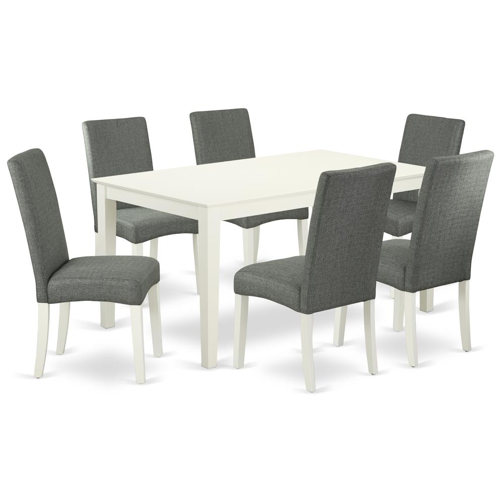 Dining Room Set Linen White, CADR7-LWH-07. Picture 1