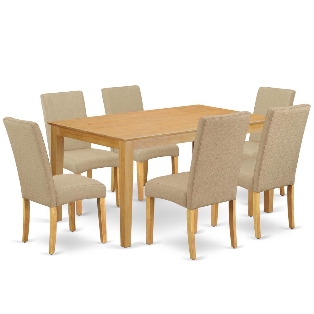 Dining Room Set Oak, CADR7-OAK-16. Picture 1