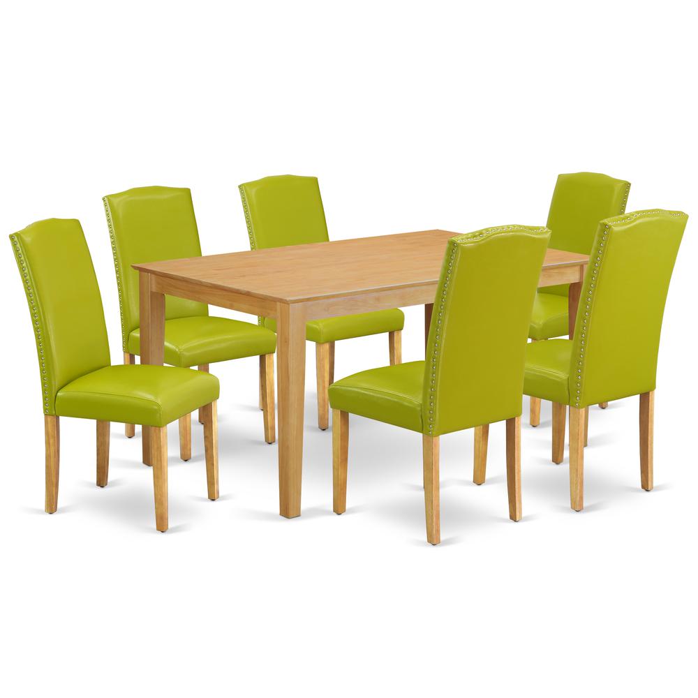 Dining Room Set Oak, CAEN7-OAK-51. Picture 1