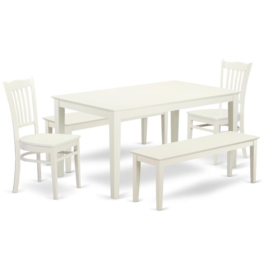 Dining Room Set Linen White, CAGR5C-LWH-W. Picture 1
