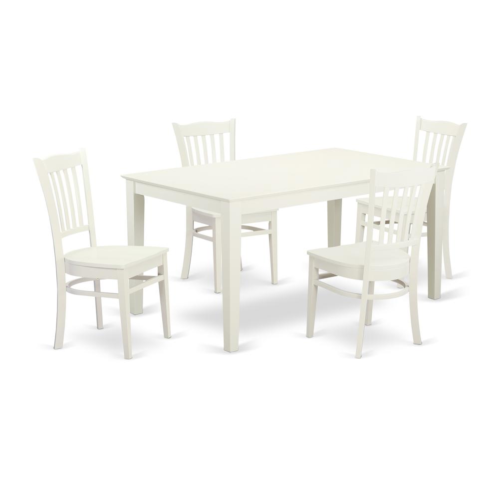 Dining Room Set Linen White, CAGR5-LWH-W. Picture 1