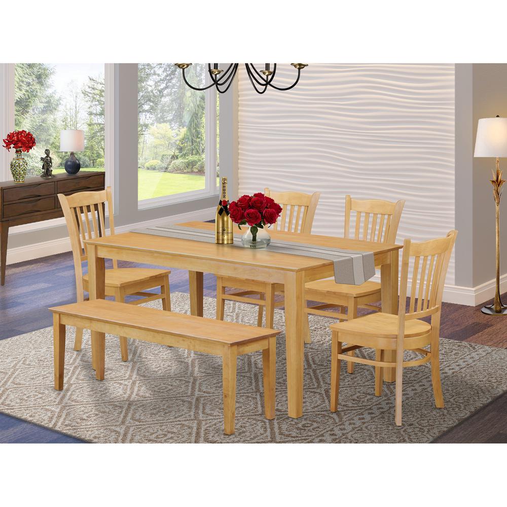 6-Pc  Kitchen  Table  with  bench  set  -  Dining  Table  and  4  Kitchen  Chairs  and  Bench. Picture 1