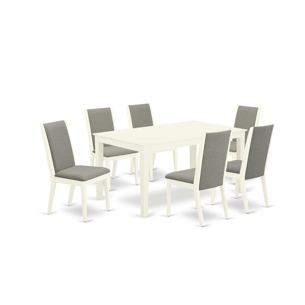 Dining Room Set Linen White, CALA7-LWH-06. Picture 1