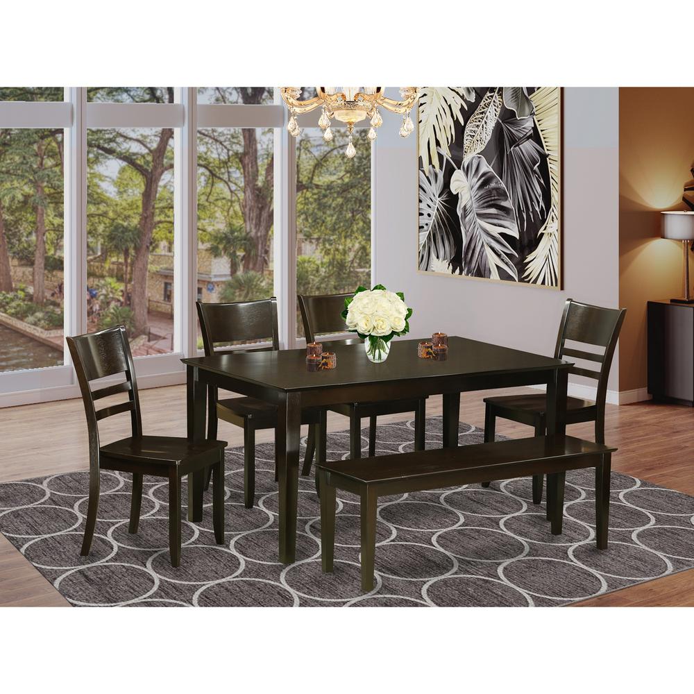 6-Pc  Dining  room  set  with  bench  -  Dining  Table  and  4  ding  room  Chairs  and  Bench. Picture 2