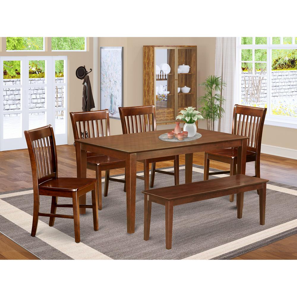 6  PC  Dining  set  with  bench-Dinette  Table  and  4  Kitchen  Dining  Chairs  and  Bench. Picture 2