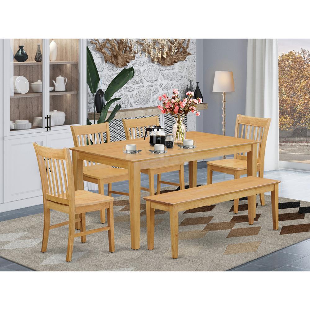 6-Pc  Dining  room  set  with  bench-  Dining  Table  and  4  Chairs  and  Bench. Picture 2