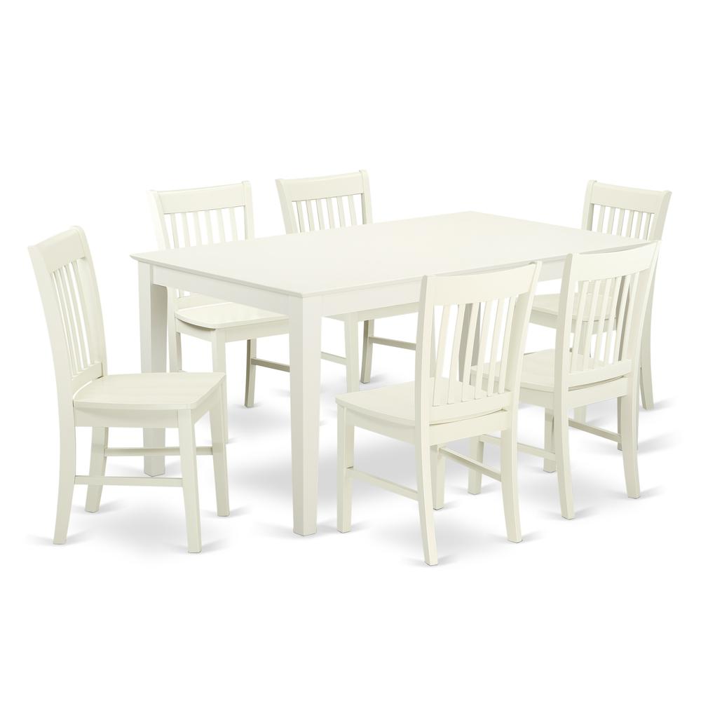 Dining Room Set Linen White, CANO7-LWH-W. Picture 1