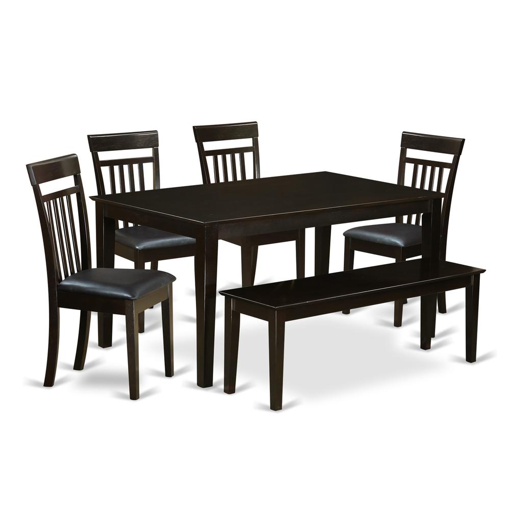 6 PC Dining room set-Top Kitchen Table and 4 Kitchen Chairs plus 1 Dining bench. Picture 1