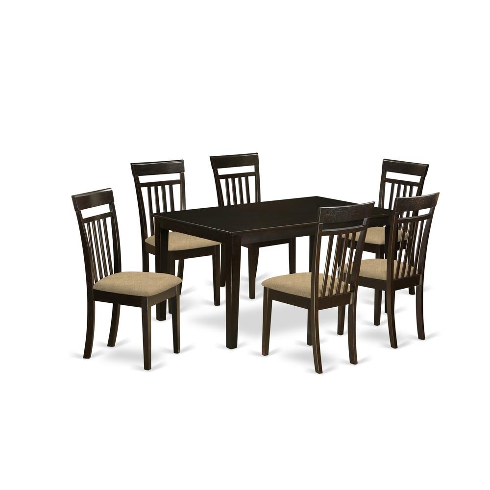 CAP7S-CAP-C 7 Pc formal Dining room set -Table and 6 Dining Chairs. Picture 1