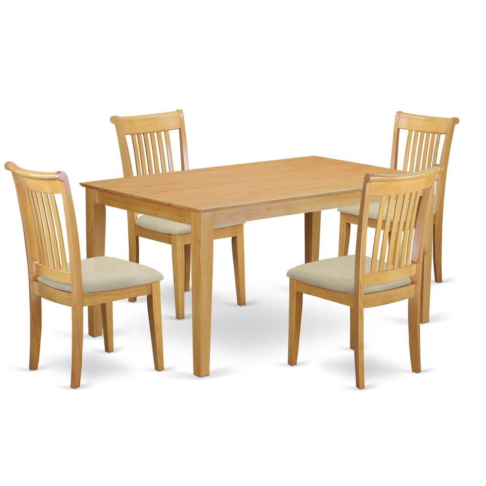 Dining Room Set Oak, CAPO5-OAK-C. Picture 1