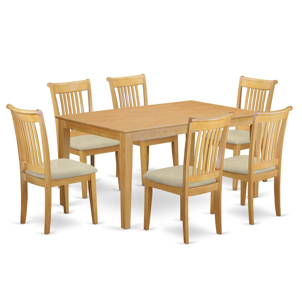 Dining Room Set Oak, CAPO7-OAK-C. Picture 1