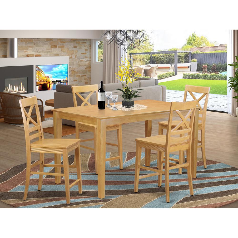 5  Pc  counter  height  pub  set  -  high  Table  and  4  bar  stools.. Picture 1
