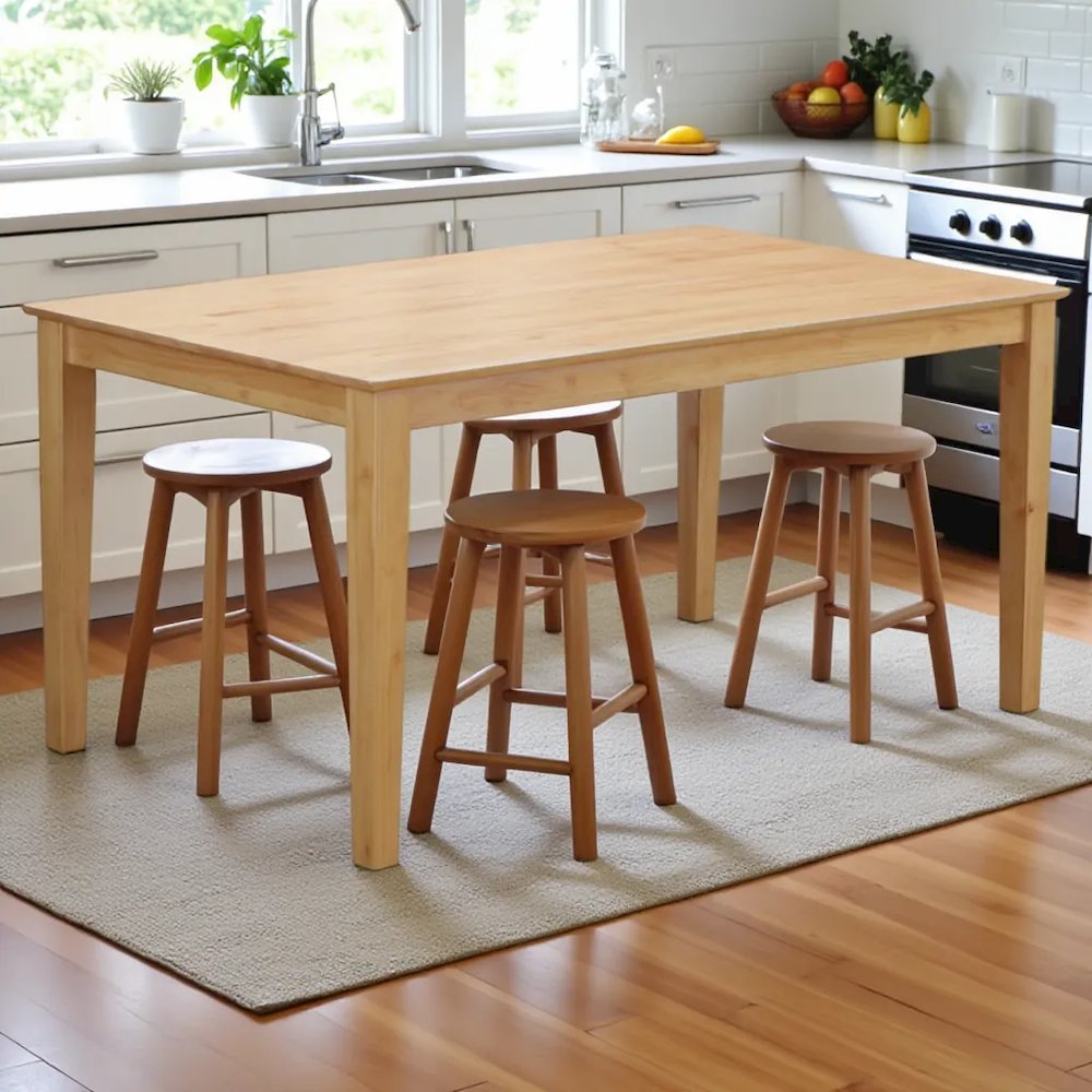 Elegant 60-Inch Counter Height Solid Wood Dining Table – Farmhouse Style. Picture 2