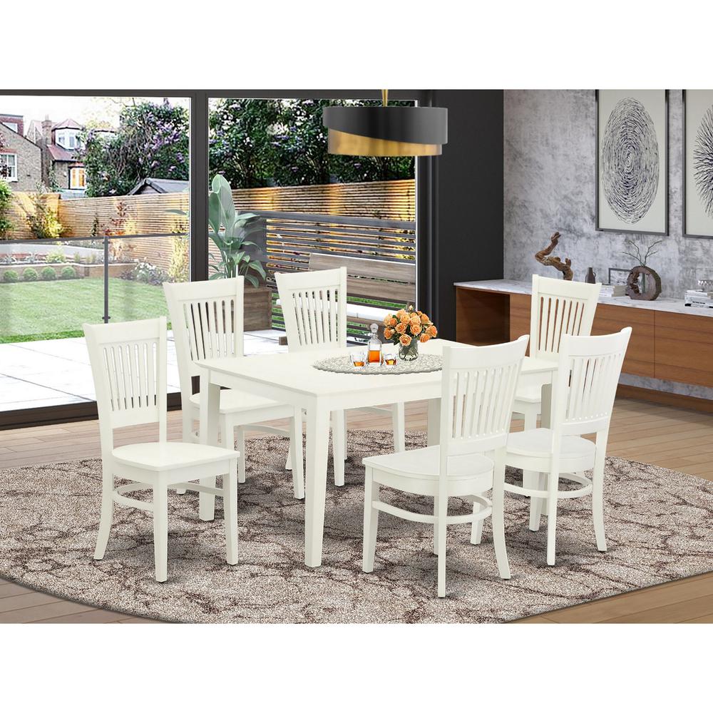 Dining Table- Dining Chairs, CAVA7-LWH-W. Picture 2