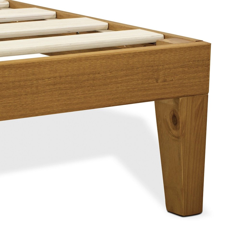 Queen Size Bed Frame with 4 Hardwood Legs and 2 Extra Center Legs - Oak Finish. Picture 5