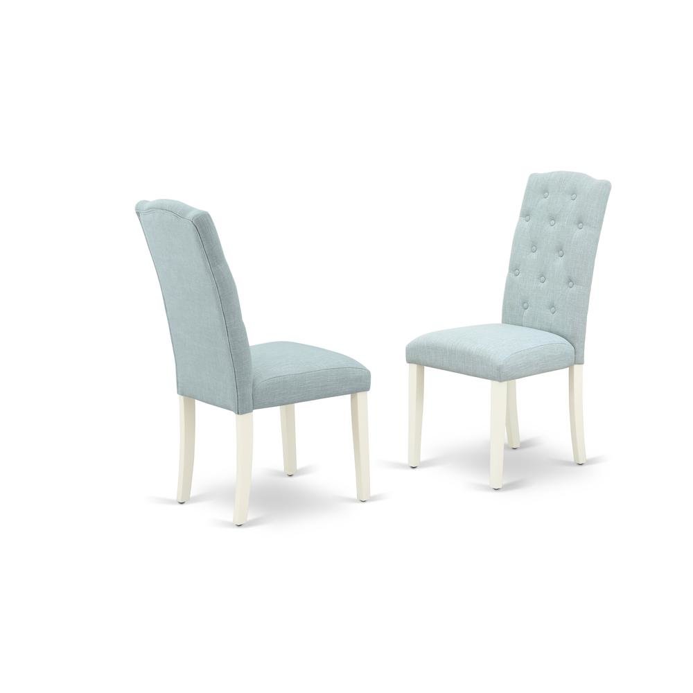 Linen Upholstered Parsons Dining Chair with High-Back for Kitchen Table, Set of 2. Picture 1