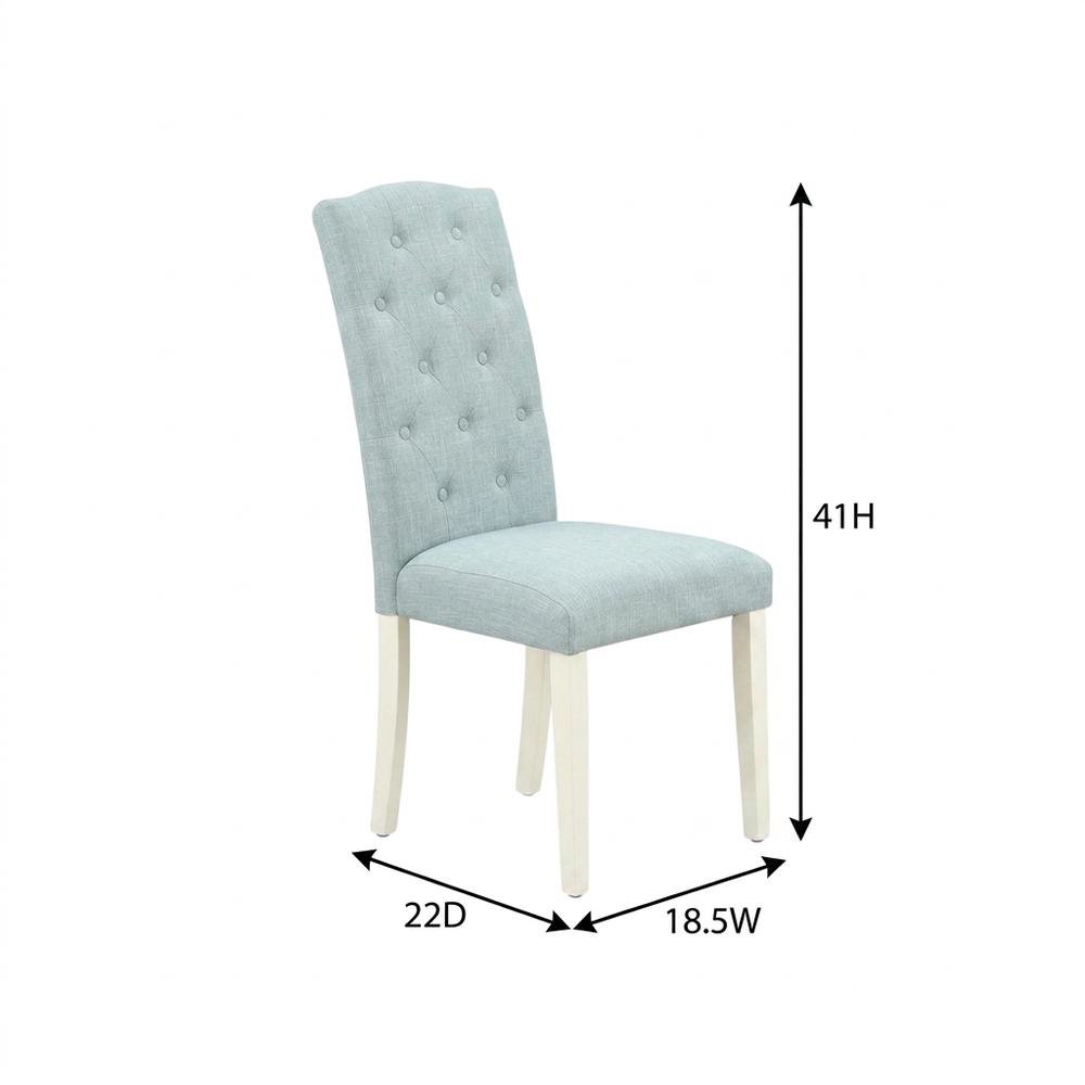 Linen Upholstered Parsons Dining Chair with High-Back for Kitchen Table, Set of 2. Picture 6