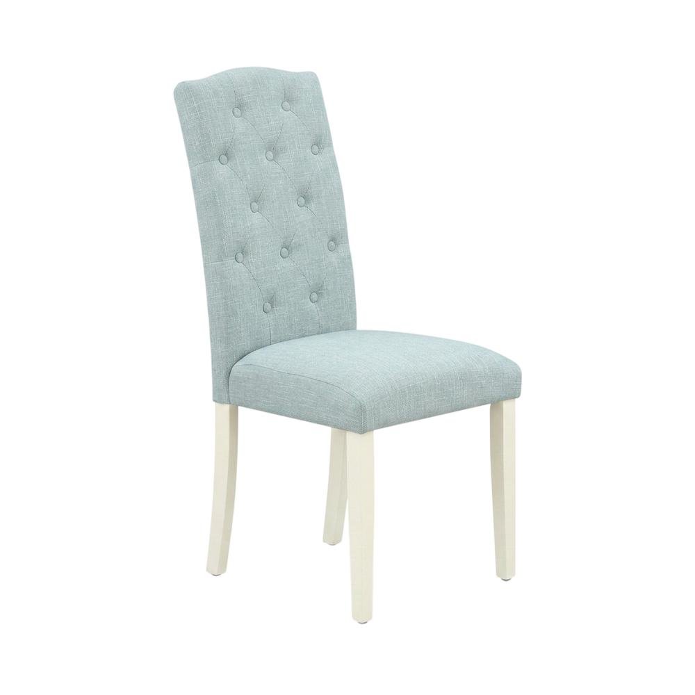 Linen Upholstered Parsons Dining Chair with High-Back for Kitchen Table, Set of 2. Picture 5