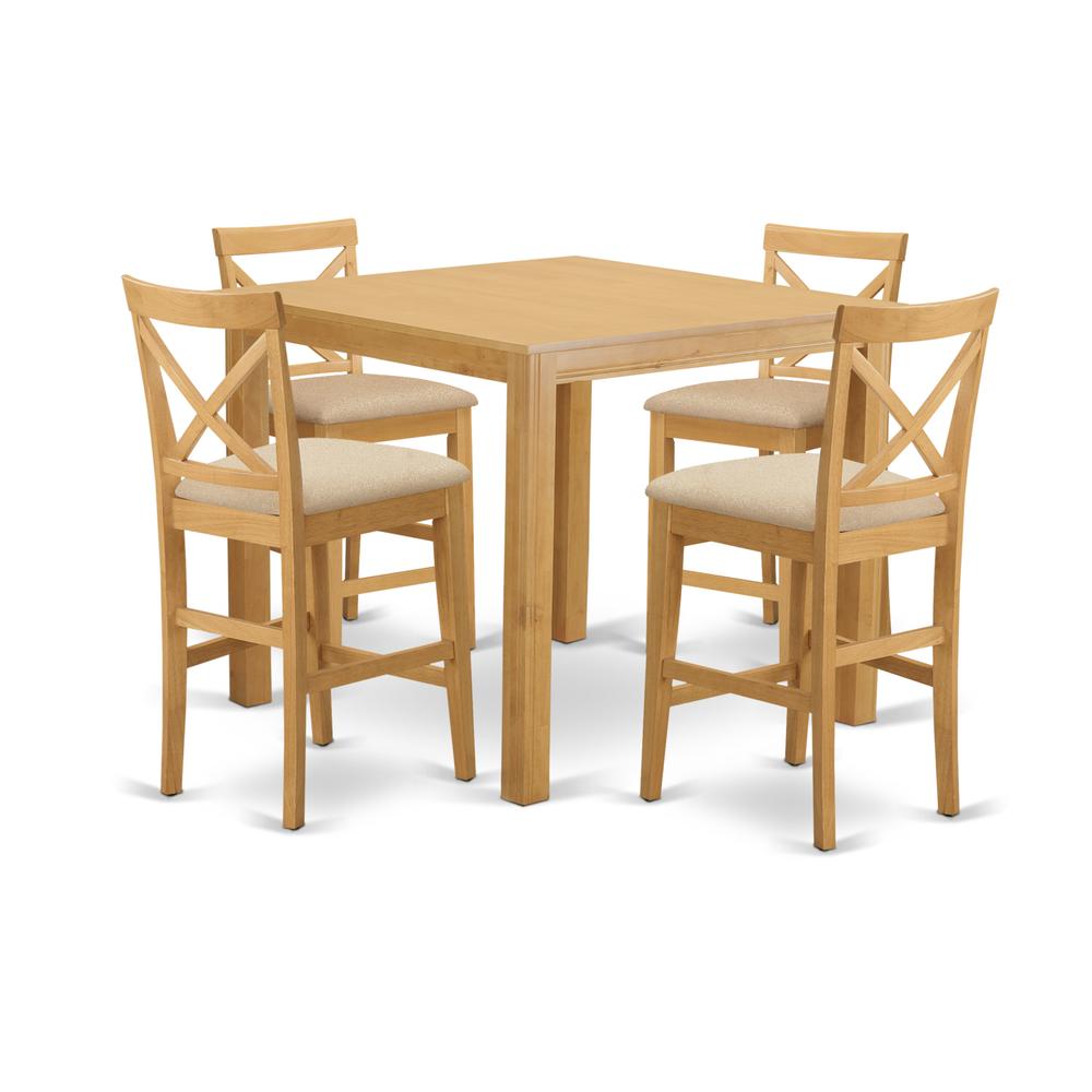 CFPB5-OAK-C 5 Pc counter height set - counter height Table and 4 Kitchen bar stool.. Picture 1