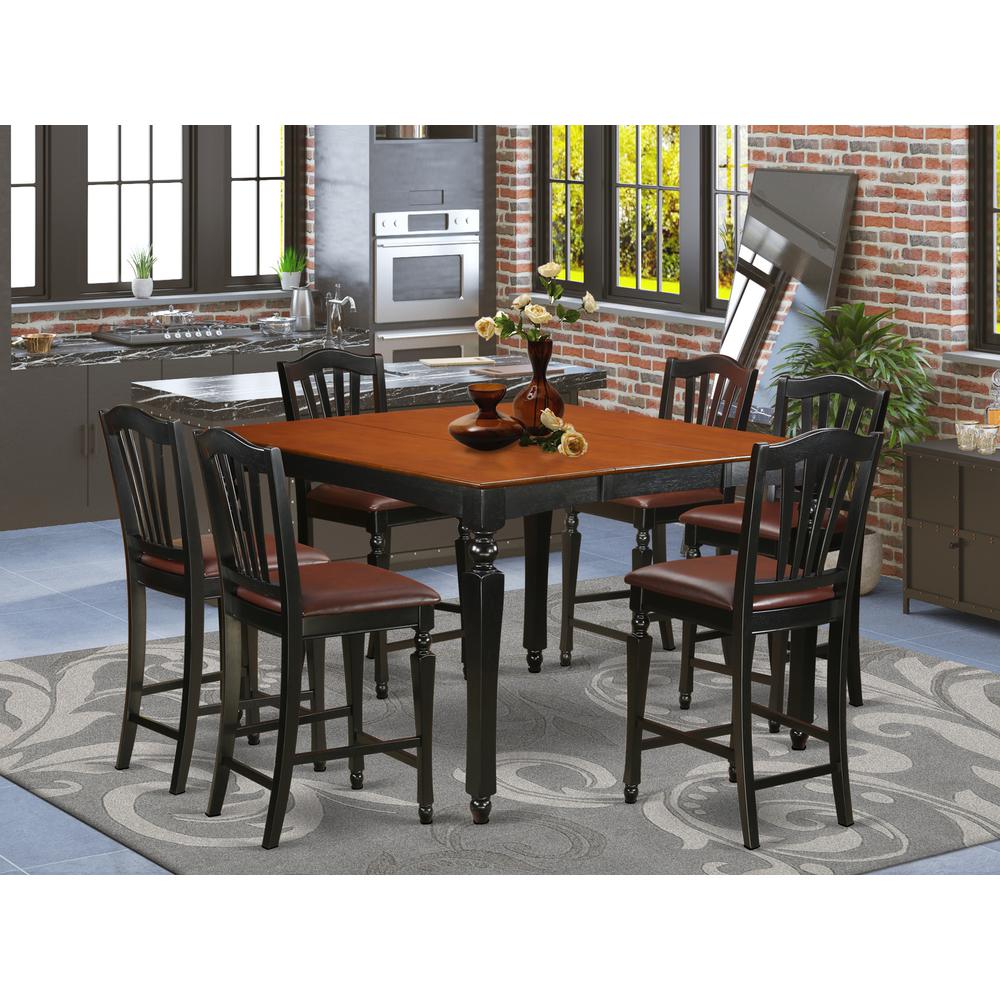 7  Pc  counter  height  set-  Square  Counter  height  Table  and  6  Kitchen  counter  Chairs. Picture 2