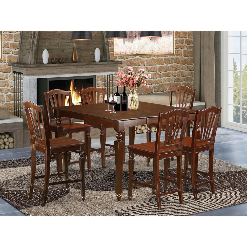 7  PC  counter  height  Dining  set-  Square  pub  Table  and  6  counter  height  Chairs. Picture 2