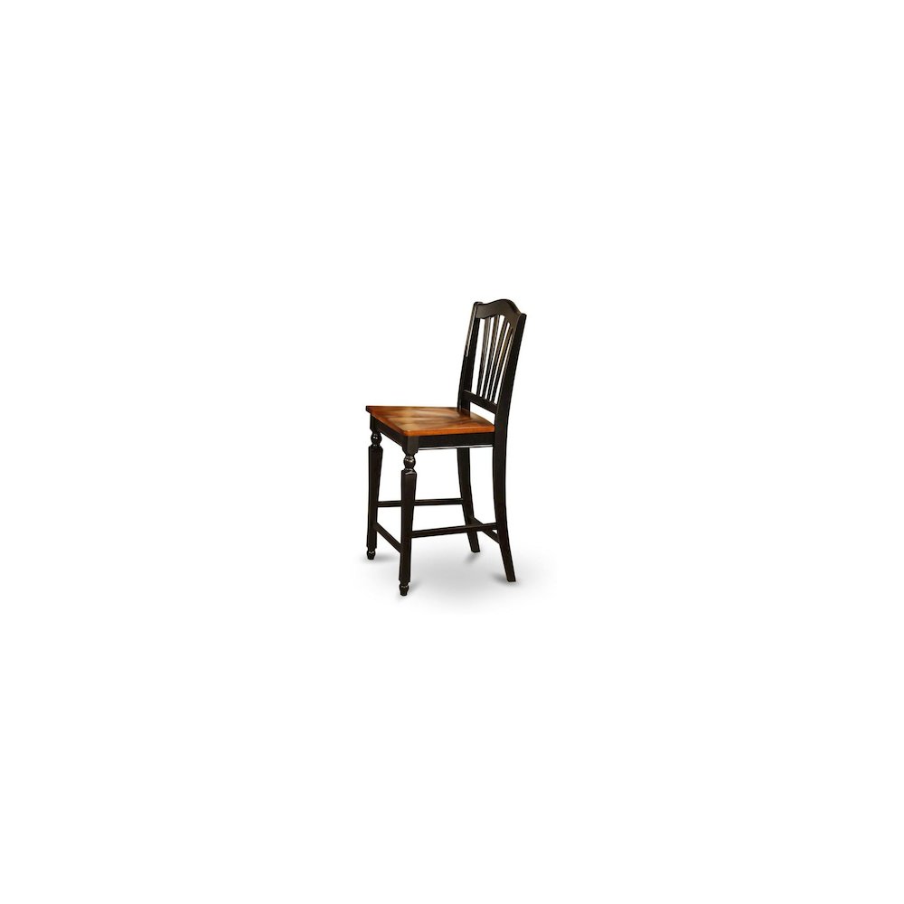 Elegant Counter Height Chairs – Wooden Bar Stools with Backs, Set of 2. Picture 4