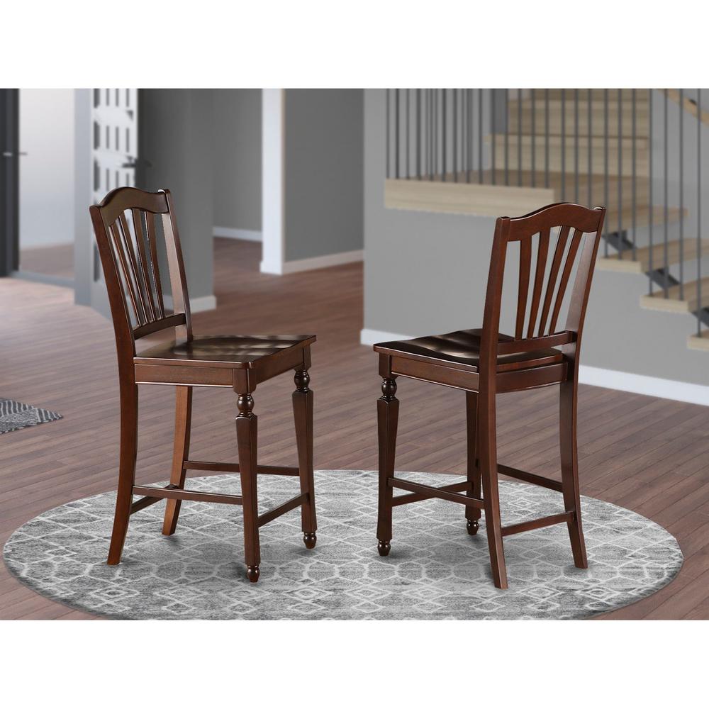 Chelsea  Stools  with  wood  seat,  24"  seat  height,  Set  of  2. Picture 2