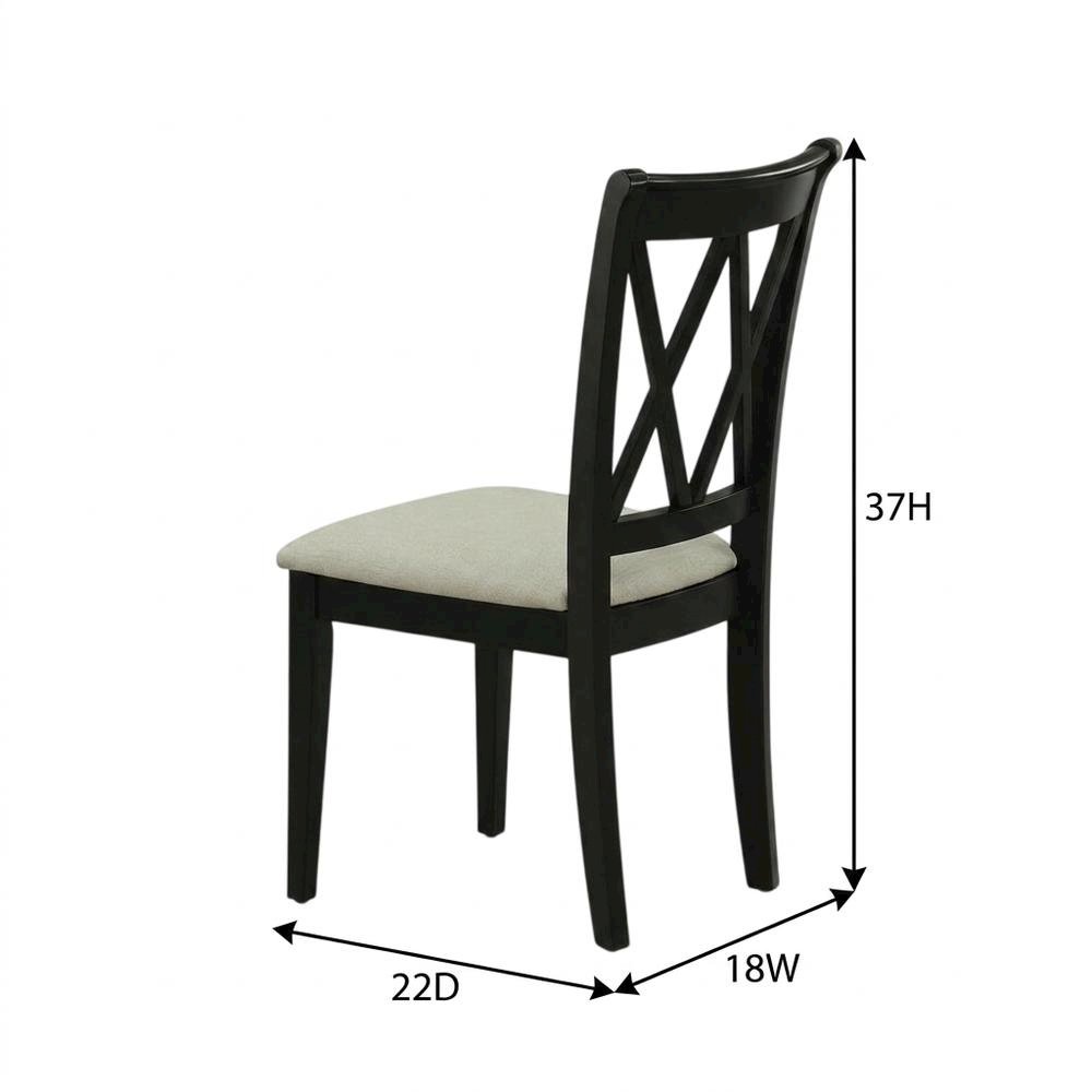 Upholstered Parsons Dining Chair with High Back for Dining Room, Black, Set of 2. Picture 6