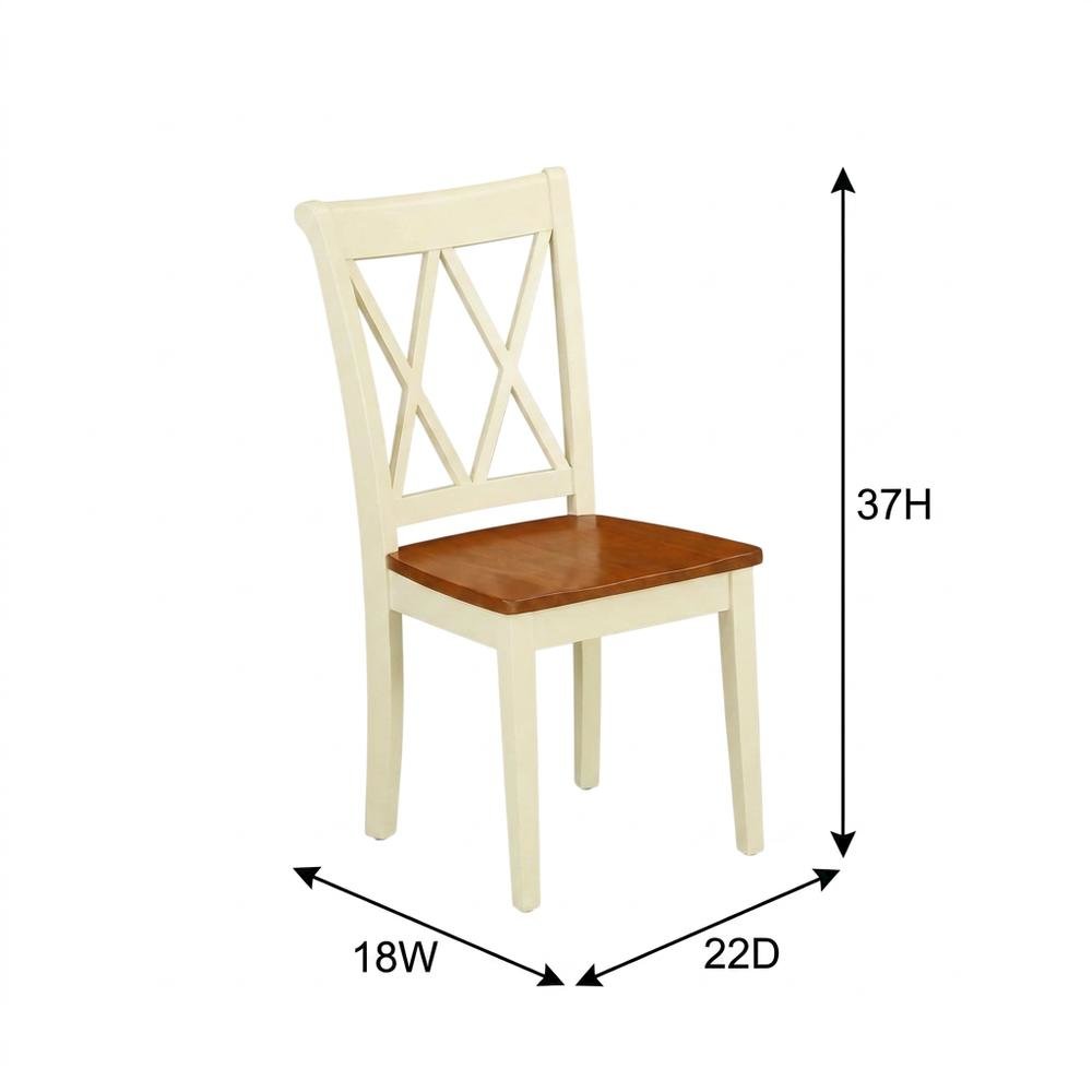 Wooden Dining Chair with Ladder Back for Kitchen and Dining Room, Set of 2. Picture 6