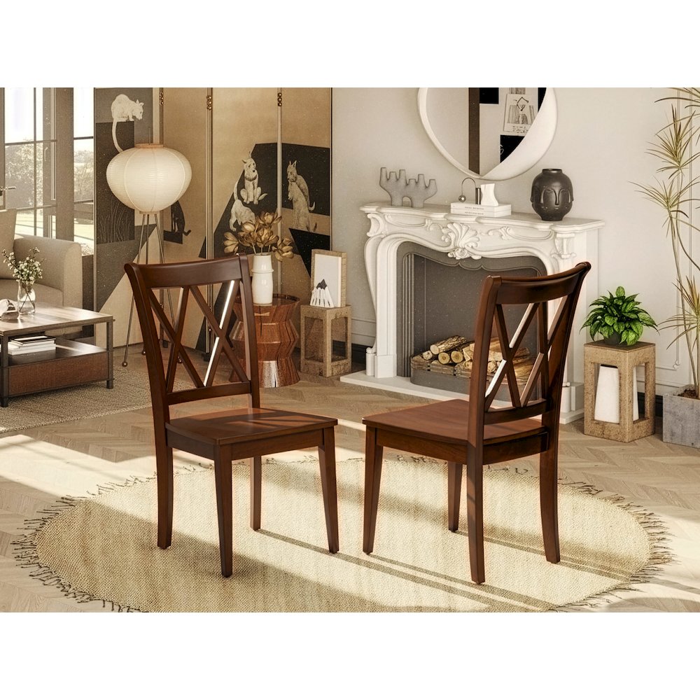 CLC-ESP-W Clarksville Double X-back chairs in Espresso finish. Picture 7
