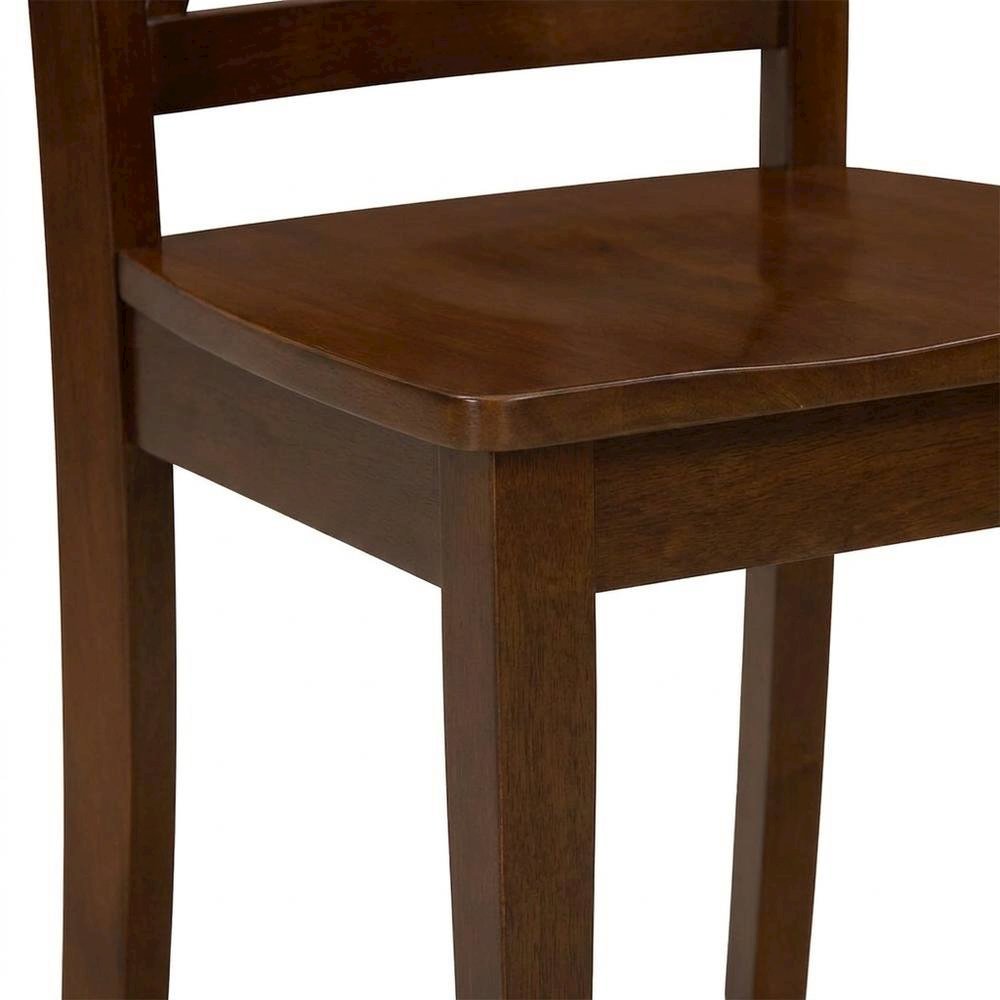 Solid Wood Dining Chair with Double X-Back for Kitchen and Dining Room, Espresso. Picture 7