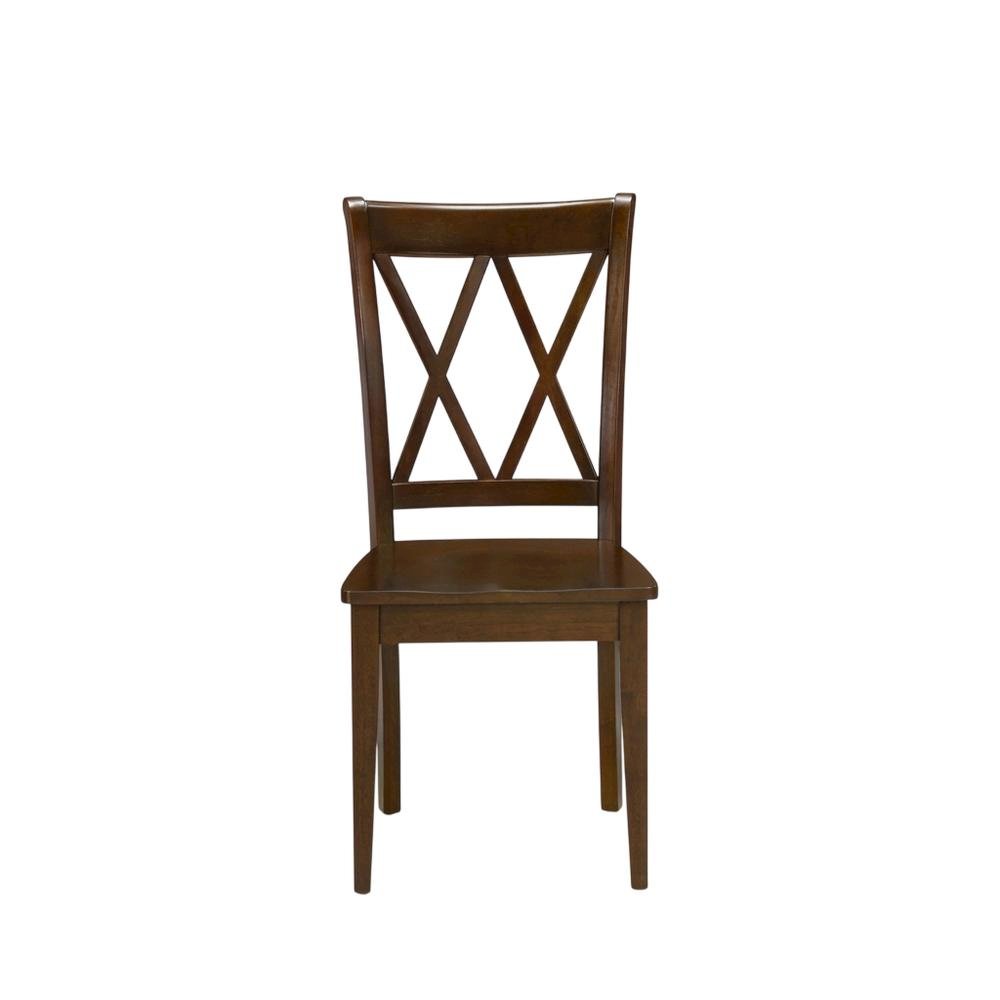 Solid Wood Dining Chair with Double X-Back for Kitchen and Dining Room, Espresso. Picture 1
