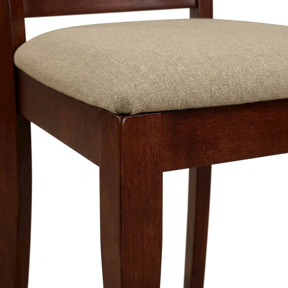 Rubberwood Dining Chair with Solid Wood Frame for Dining Room, Mahogany, Set of 2. Picture 8