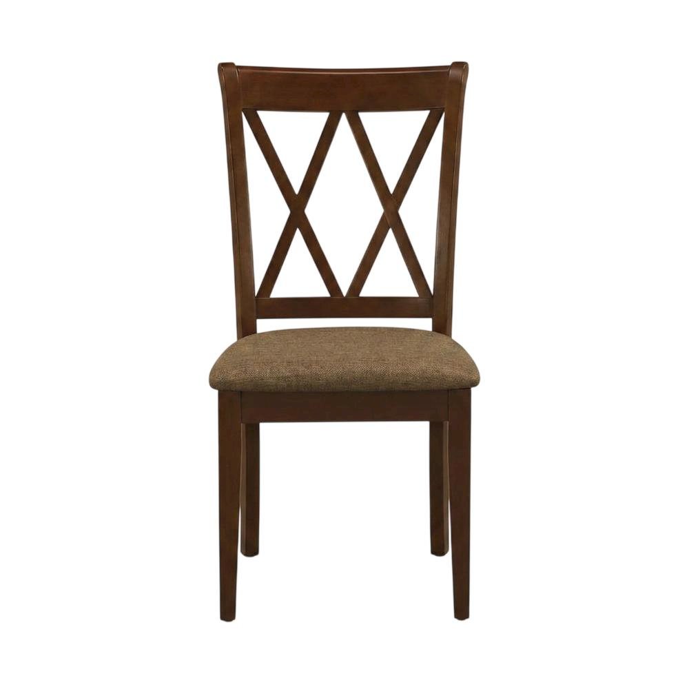 Rubberwood Dining Chair with Solid Wood Frame for Dining Room, Mahogany, Set of 2. Picture 2