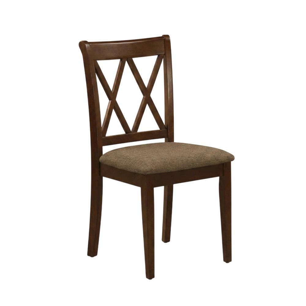 Rubberwood Dining Chair with Solid Wood Frame for Dining Room, Mahogany, Set of 2. Picture 5
