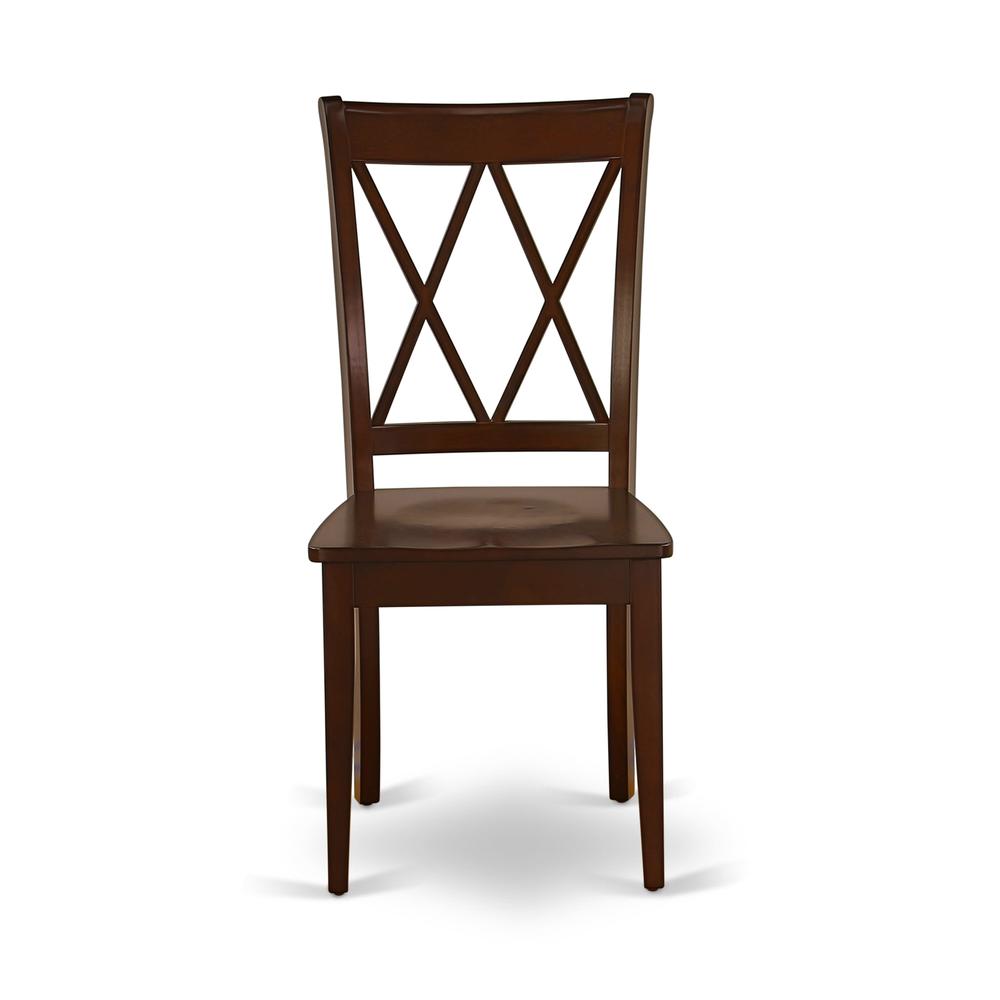 AMCL3-MAH-W 3 Piece Dining Table Set - 1 Dining Room Table and 2 Mahogany Wooden Chairs - Mahogany Finish. Picture 4