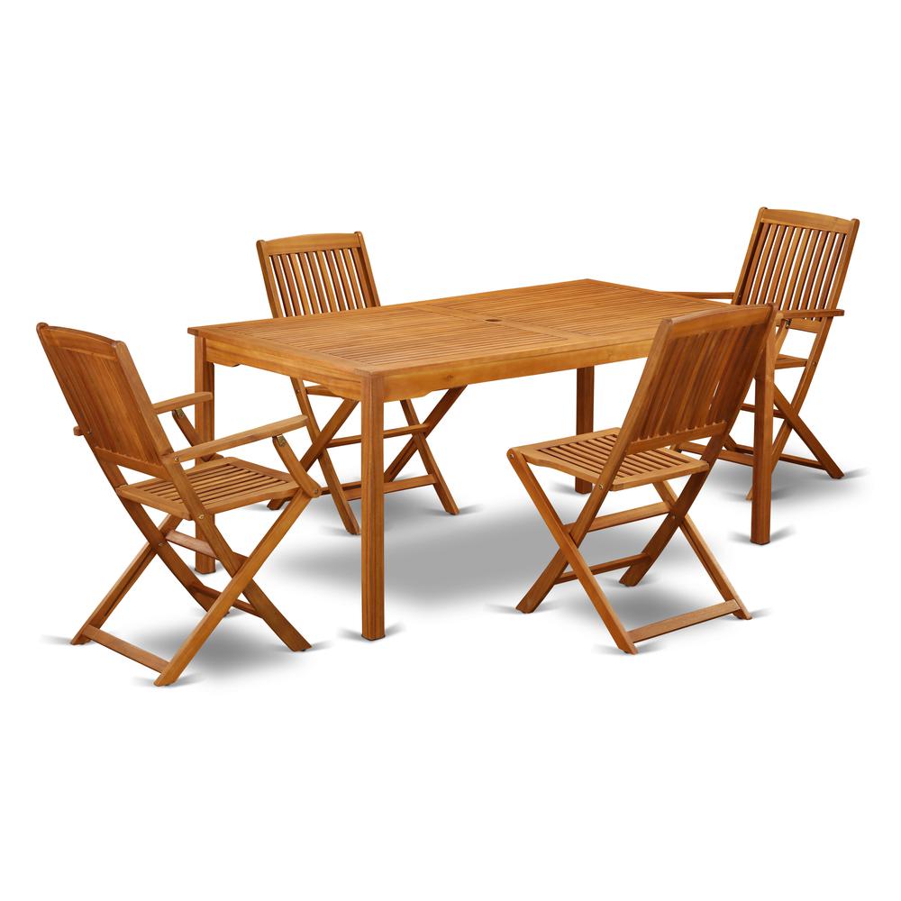 Wooden Patio Set Natural Oil, CMCM52CANA. Picture 1