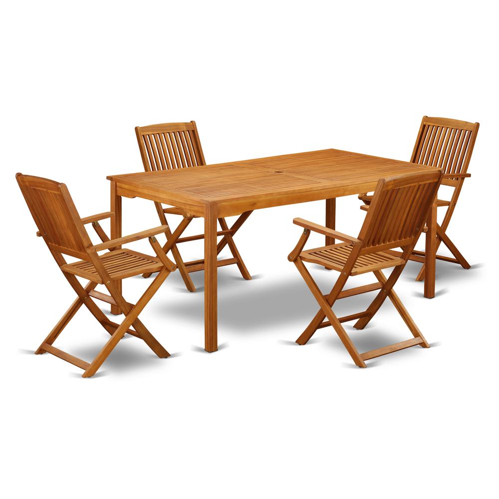 Wooden Patio Set Natural Oil, CMCM5CANA. Picture 1