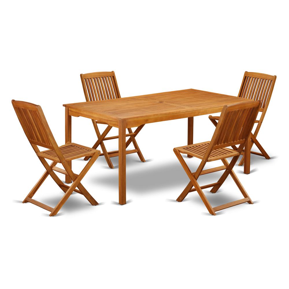 Wooden Patio Set Natural Oil, CMCM5CWNA. Picture 1