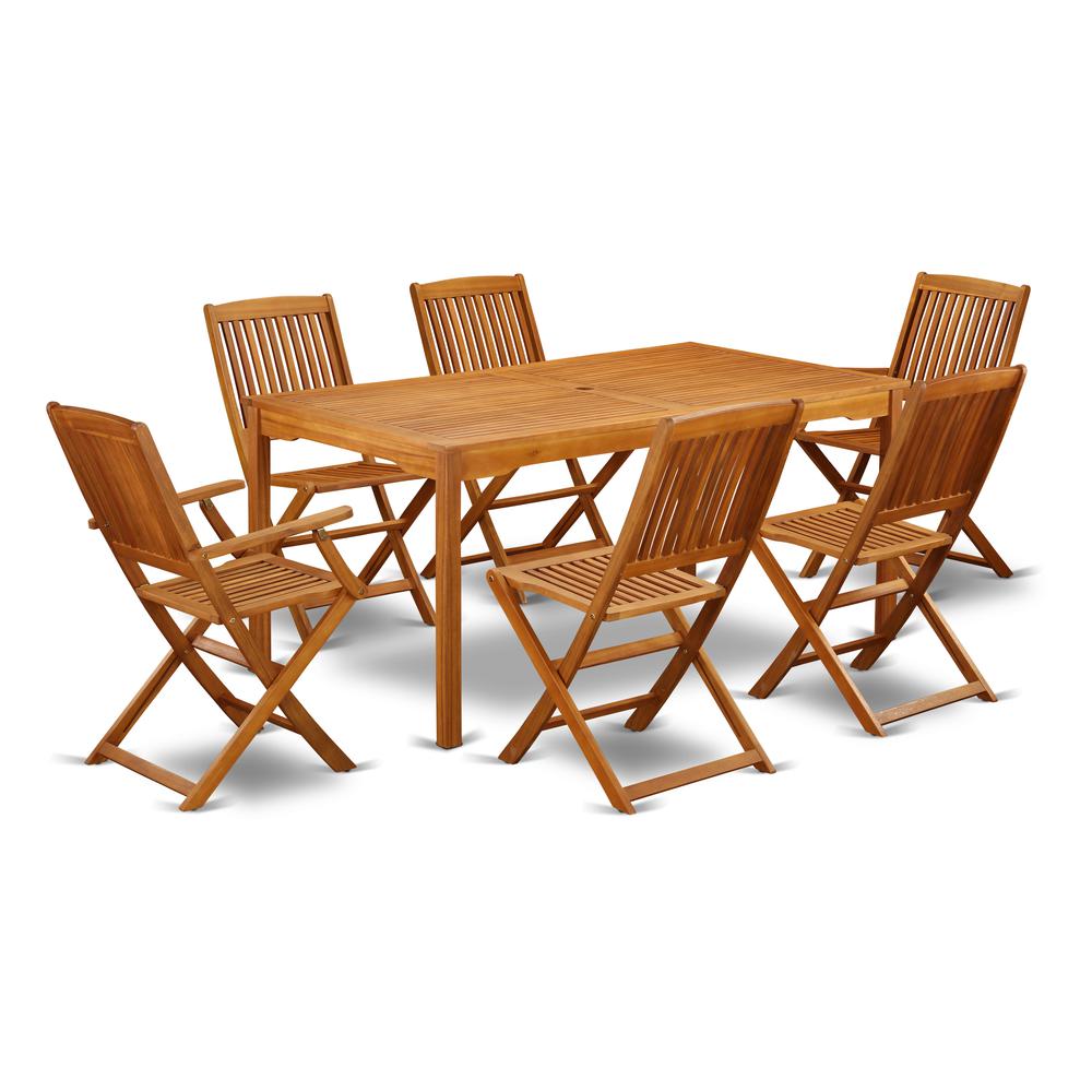 Wooden Patio Set Natural Oil, CMCM72CANA. Picture 1